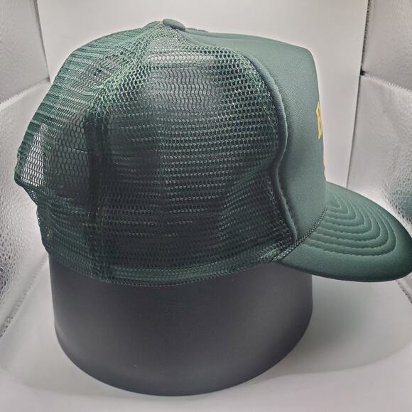 Vintage Otto Trucker Hat Snapback Mesh Foam Front Green Gold “Bear’s Suck” Cap - Picture 3 of 7